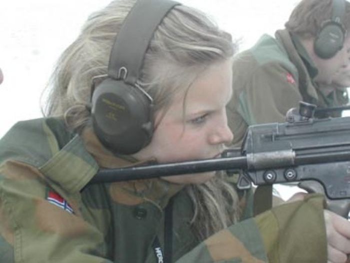 girl in a military