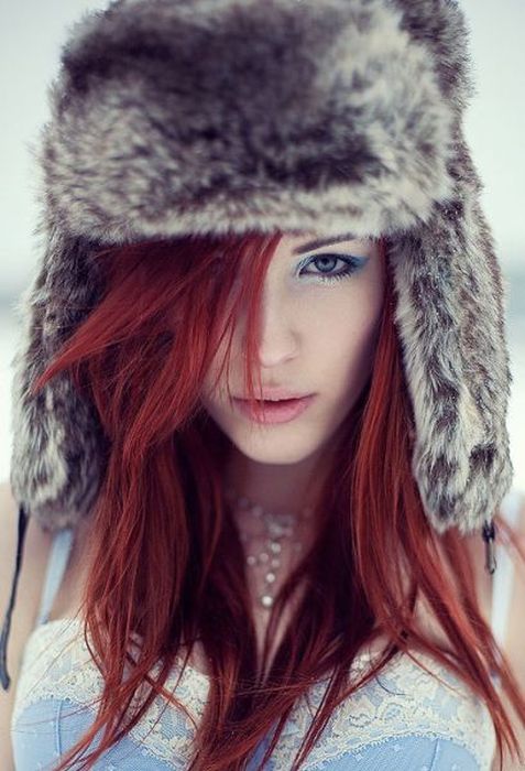 young red haired girl portrait