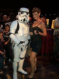 People & Humanity: girls with star wars universe imperial stormtroopers