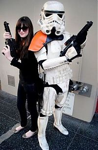 People & Humanity: girls with star wars universe imperial stormtroopers