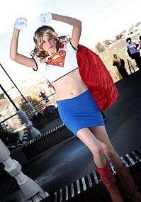 People & Humanity: girl wearing superhero costume