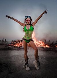 People & Humanity: Burning man girls, Black Rock Desert, Nevada, United States