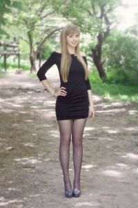 People & Humanity: glamour girl with beautiful long legs