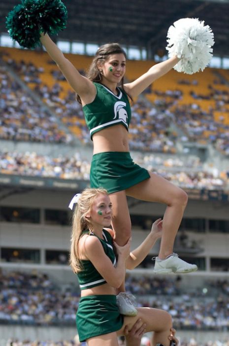 Michigan State University cheerleader girls