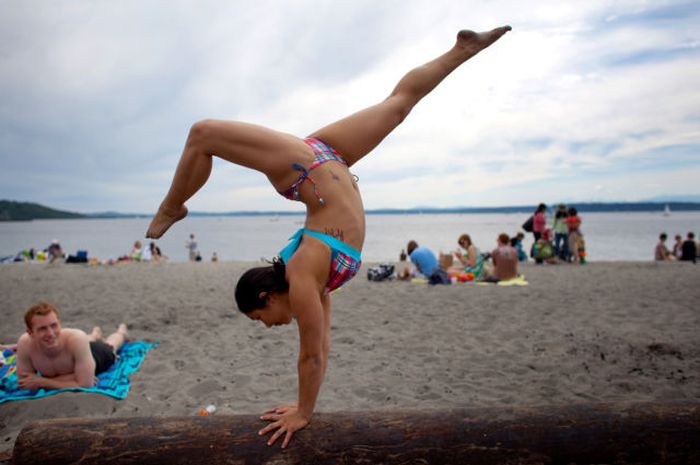 flexible gymnastic girl