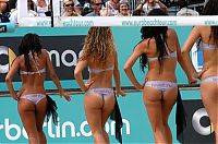 Sport and Fitness: Volleyball support team girls in bikini, Berlin, Germany