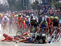 Sport and Fitness: bicycle fall