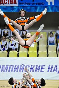 Sport and Fitness: cheerleader girls training