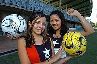 Sport and Fitness: cute football fan girls