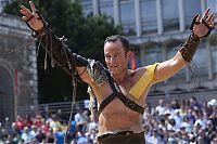 Sport and Fitness: Gladiator fighting, London, United Kingdom