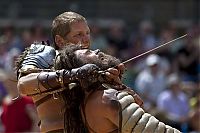 Sport and Fitness: Gladiator fighting, London, United Kingdom