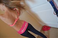 Sport and Fitness: young sport girl in tight yoga pants