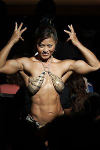 Sport and Fitness: Tomoko Kanda, strong fitness bodybuilding girl