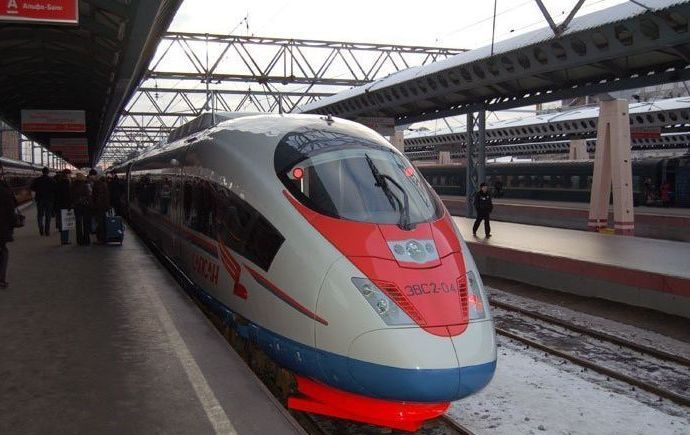 Russia´s first high speed train Sapsan, Moscow to St. Petersburg