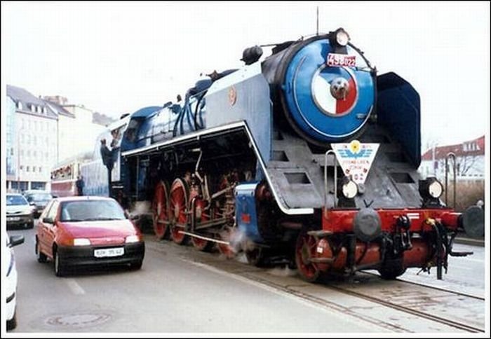 Train in the city, Brno, Czech Republic