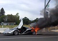 Transport: McLaren F1 for 2 million dollars burned, Santa Roca, California, United States