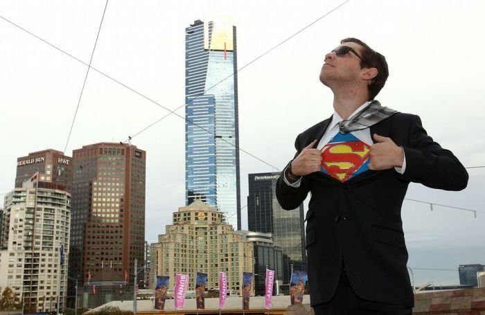 Super hero world record attempt, Federation Square in Melbourne, Australia