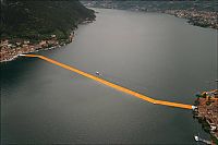 World & Travel: Floating piers, Lake Iseo, Lombardy, Italy